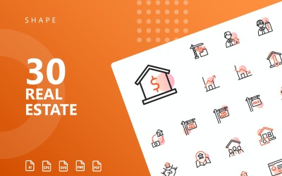 Ensemble d&amp;#39;icônes de forme immobilière