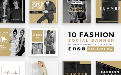 Mode banners sociala medier mall
