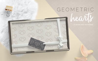 Patrón de corazones geométricos