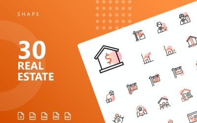 Real Estate Shape Icon Set