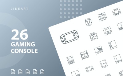 Set di icone Lineart per console di gioco