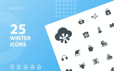 Winter Glyph Icon Set