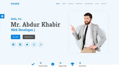 Al-Khabir - Creative Portfolio CV / Lebenslauf Landing Page Template