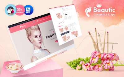 Beautic - Cosmetics &amp;amp; Spa - Multipurpose Responsive PrestaShop Theme Tema PrestaShop №122896