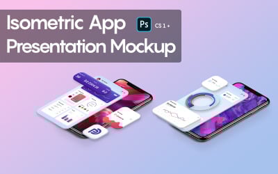 Isometric App Presentation product mockup