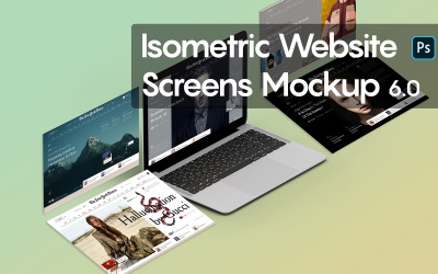Isometrische websiteschermen 6.0 productmodel