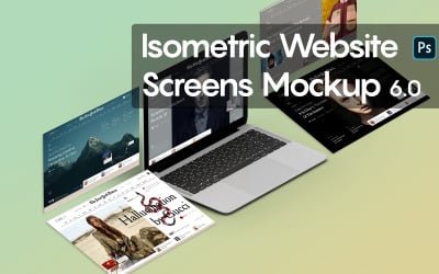 Maquette de produit Isometric Website Screens 6.0