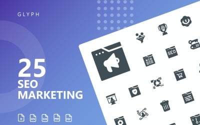 SEO маркетинг гліфів набір іконок
