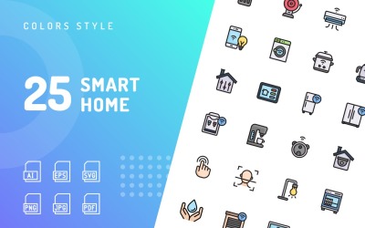 Smart Home Farbsymbol-Set