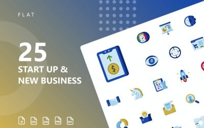 Start Up &amp;amp; Business Flat Icon Set