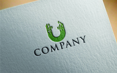 Groen gebouw Logo sjabloon