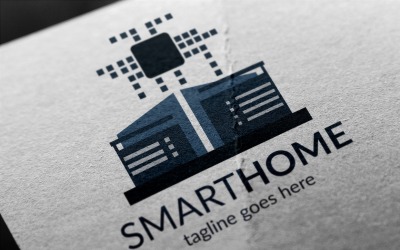 Modèle de logo de maison intelligente