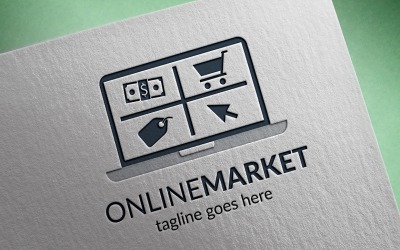 Online marknaden logotyp mall