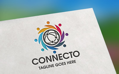 Plantilla de logotipo de Connecto