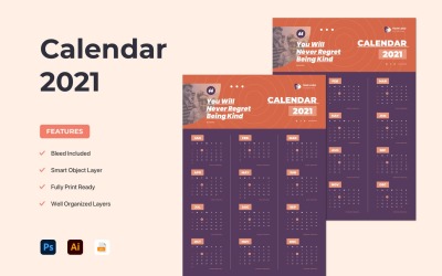 Calendario de pared 2021 Planner