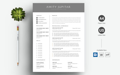 Amity Jupitar - Özgeçmiş ve Özgeçmiş Şablonu