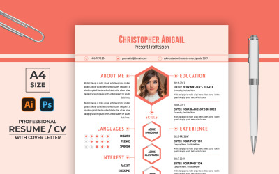 Christopher Abigail Creative CV Resume Template