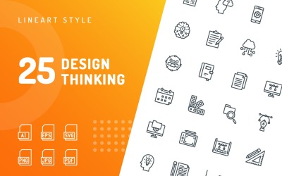 Design Thinking Line Icon Set