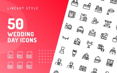 Düğün günü satırı Icon Set