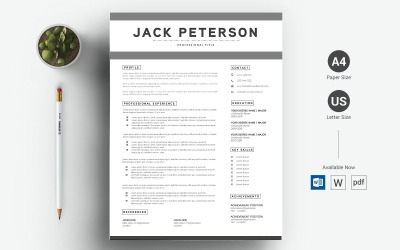 Джек Петерсон - CV и шаблон резюме