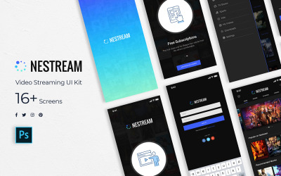 Elemente der Nestream Mobile App-Benutzeroberfläche