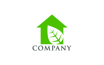 Grönt hus logotyp mall