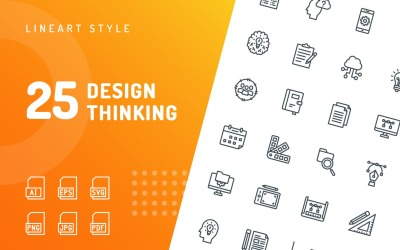 Insieme dell&amp;#39;icona di design Thinking Line