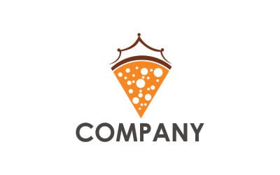 Modèle de logo de couronne de pizza
