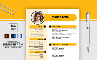 Modello di curriculum CV creativo di Maria Garcia