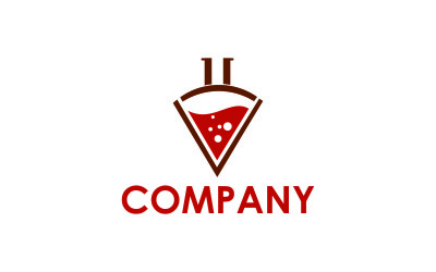 Modelo de logotipo abstrato de laboratório de pizza