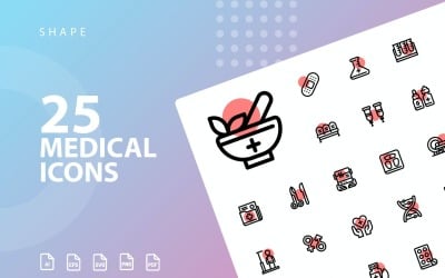 Set di icone di forma medica