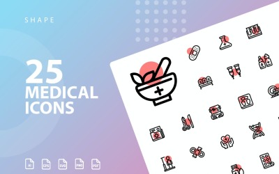 Zestaw ikon kształtów medycznych