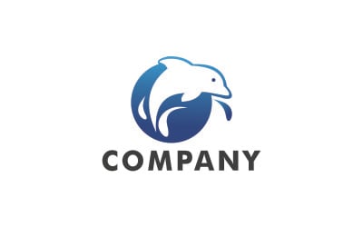 Plantilla de logotipo de sabstrac de delfines