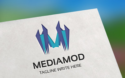 Mediamod (bokstaven M) logotyp mall