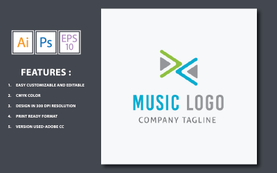 Modèle de logo de conception de musique