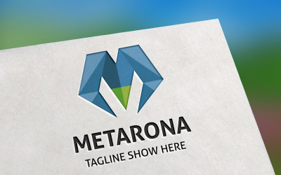 Modello di logo di Metarona (lettera M)