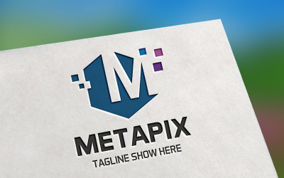 Plantilla de logotipo de letra M de Metapix