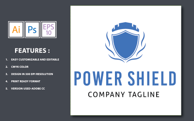 Power Shield ontwerpsjabloon Logo