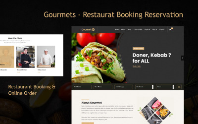 Gourmets - Modelo Joomla 5 de reserva de reserva de restaurante