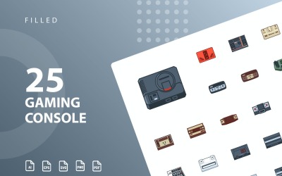 Mit der Spielekonsole gefülltes Symbolset