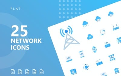 Netzwerk-Flat-Icon-Set
