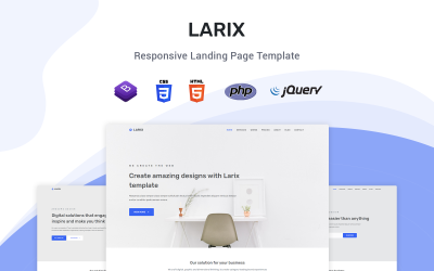 Reszponzív Larix - Responsive Landing Page Template Nyítóoldal sablon 123382