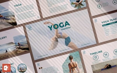 Yoga Eğitmeni Sunumu PowerPoint şablonu