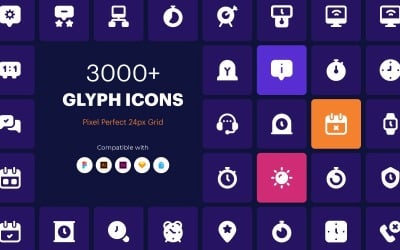 3000+ conjunto de iconos de glifos