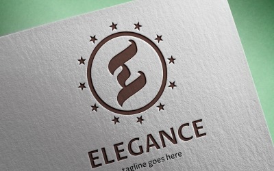 Elegans (bokstav E) logotyp mall