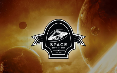 Modelo de logotipo vintage do espaço