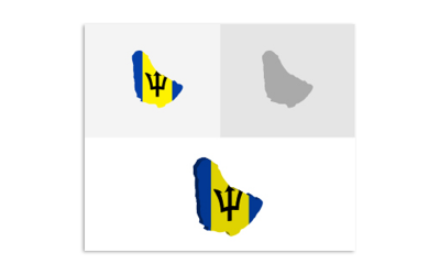 3D and Flat Barbados Map - Vector Image