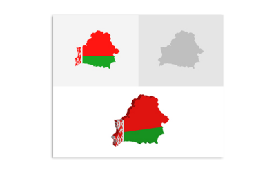 3D and Flat Belarus Map - Vector Image