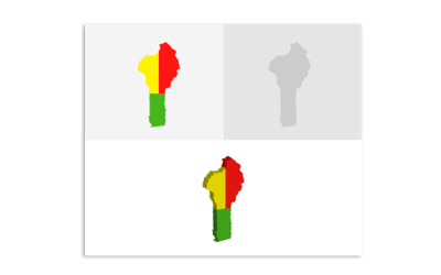 3D and Flat Benin Map - Vector Image