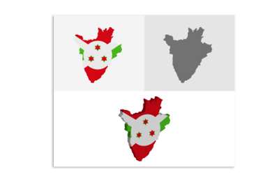 3D and Flat Burundi Map - Vector Image